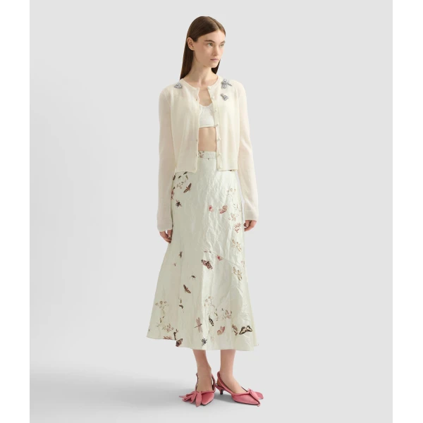 Erdem Embellished Crew Neck Cardigan - Knitwear - British Romantic Luxury at Luxury Shoes 
