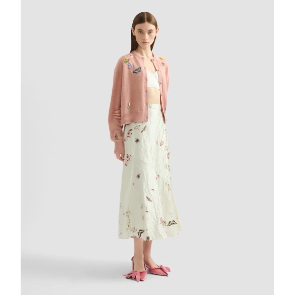 Erdem Embellished Crew Neck Cardigan - Knitwear - British Romantic Luxury at Luxury Shoes 