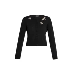 Erdem Embellished Crew Neck Cardigan - Knitwear - British Romantic Luxury at Luxury Shoes 