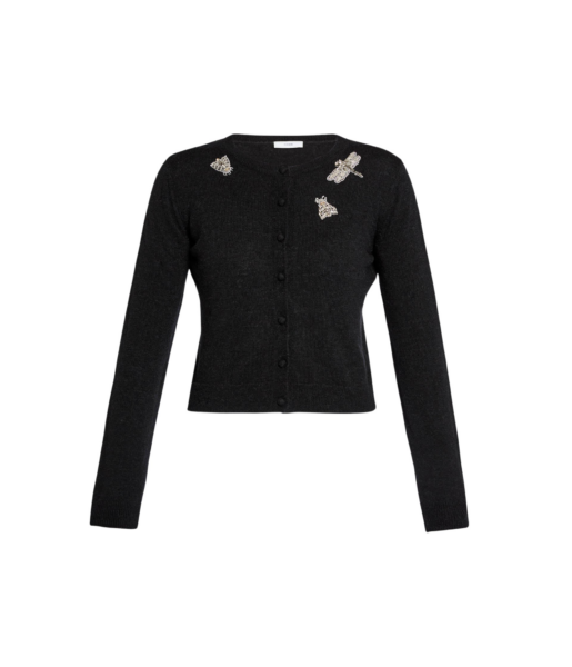 Erdem Embellished Crew Neck Cardigan - Knitwear - British Romantic Luxury at Luxury Shoes 