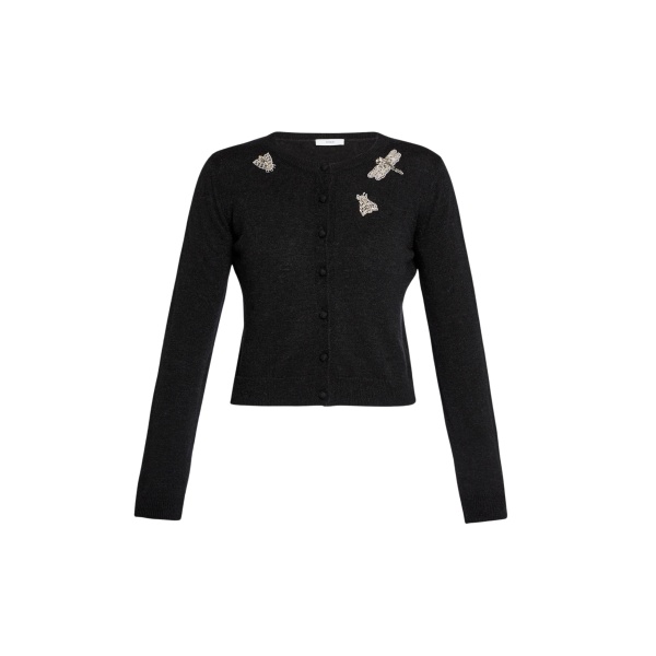 Erdem Embellished Crew Neck Cardigan - Knitwear - British Romantic Luxury at Luxury Shoes 