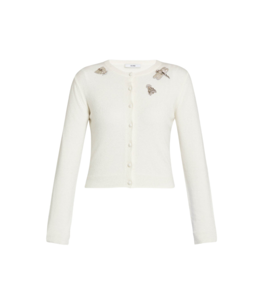Erdem Embellished Crew Neck Cardigan - Knitwear - British Romantic Luxury at Luxury Shoes 