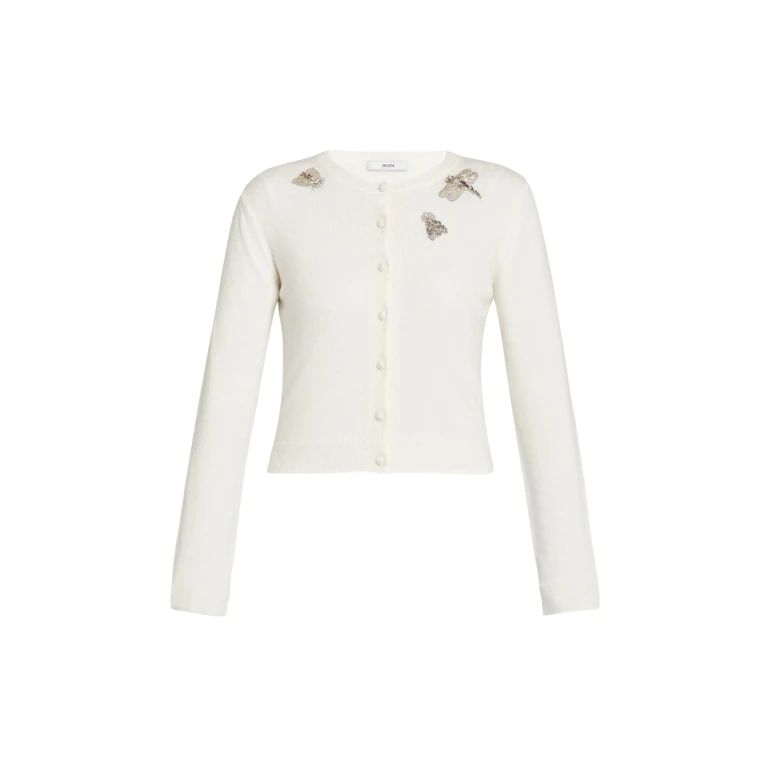 Erdem Embellished Crew Neck Cardigan - Knitwear - British Romantic Luxury at Luxury Shoes 