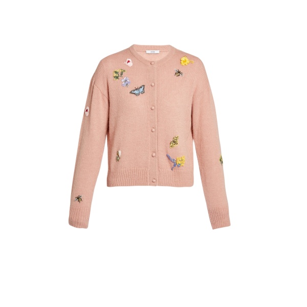 Erdem Embellished Crew Neck Cardigan - Knitwear - British Romantic Luxury at Luxury Shoes 