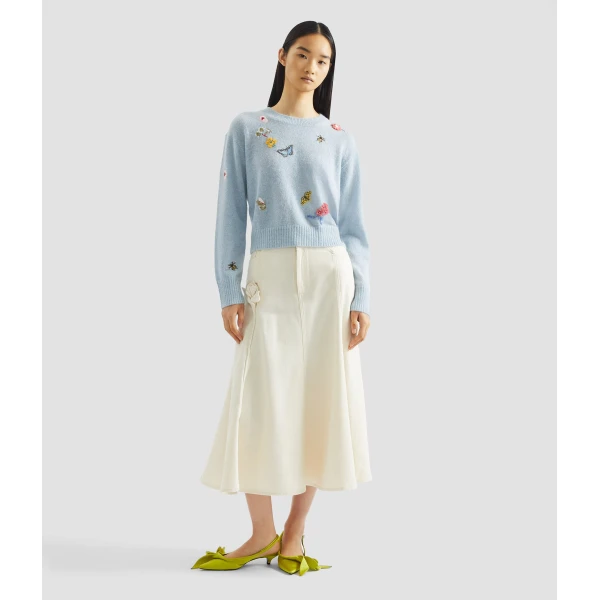 Erdem Embellished Crew Neck Jumper - Knitwear - British Romantic Luxury at Luxury Shoes 