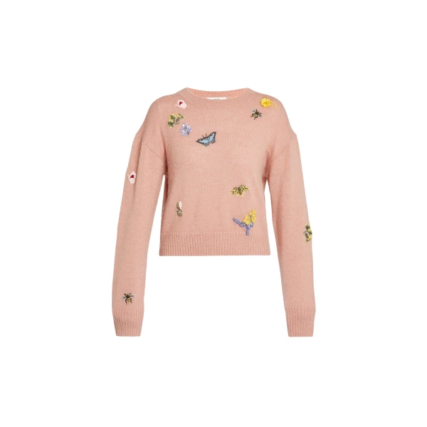 Erdem Embellished Crew Neck Jumper - Knitwear - British Romantic Luxury at Luxury Shoes 