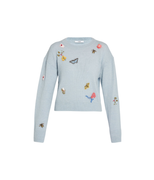 Erdem Embellished Crew Neck Jumper - Knitwear - British Romantic Luxury at Luxury Shoes 
