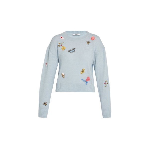 Erdem Embellished Crew Neck Jumper - Knitwear - British Romantic Luxury at Luxury Shoes 