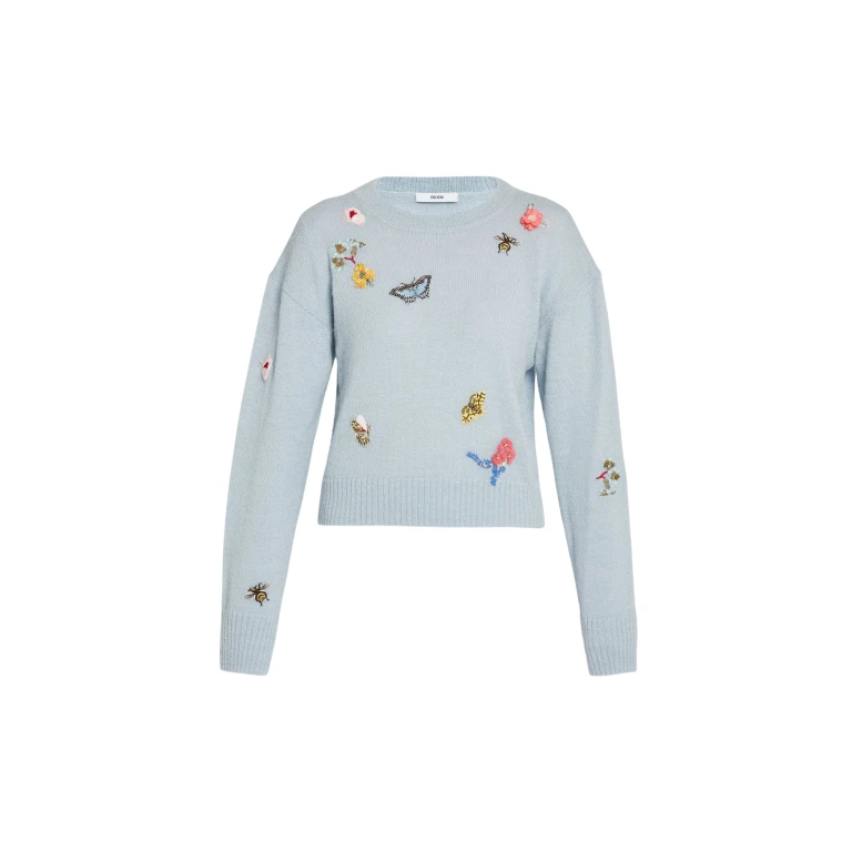 Erdem Embellished Crew Neck Jumper - Knitwear - British Romantic Luxury at Luxury Shoes 