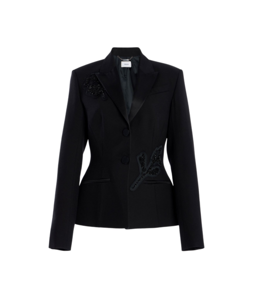 Erdem Embellished Grain De Poudre Fitted Blazer - Jackets - British Romantic Luxury at Luxury Shoes 