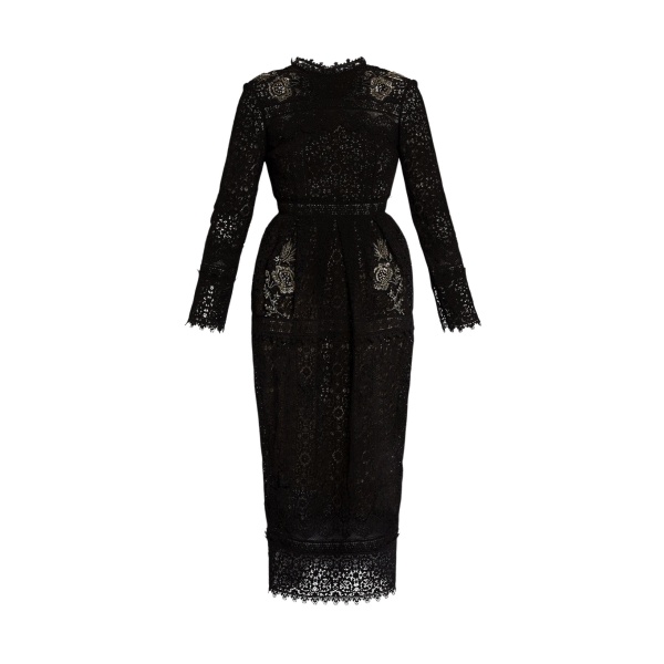 Erdem Embellished Guipure Long Sleeve Midi Dress - Dresses - British Romantic Luxury at Luxury Shoes 