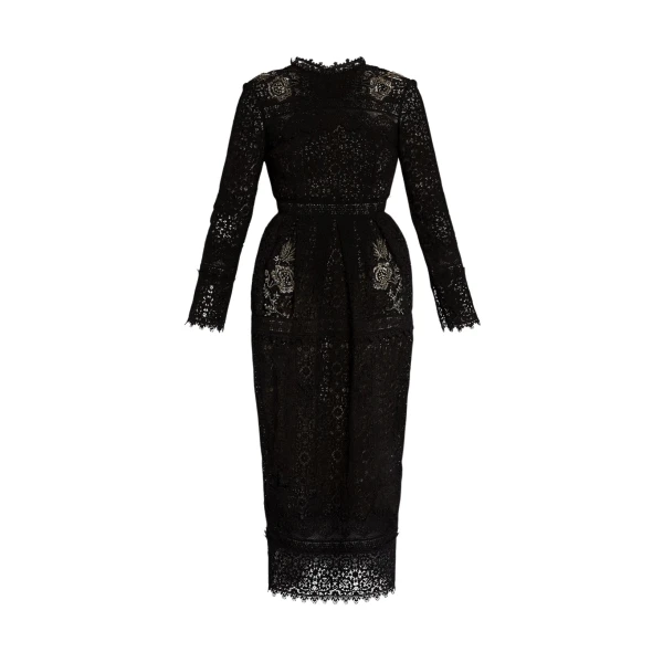 Erdem Embellished Guipure Long Sleeve Midi Dress - Dresses - British Romantic Luxury at Luxury Shoes 