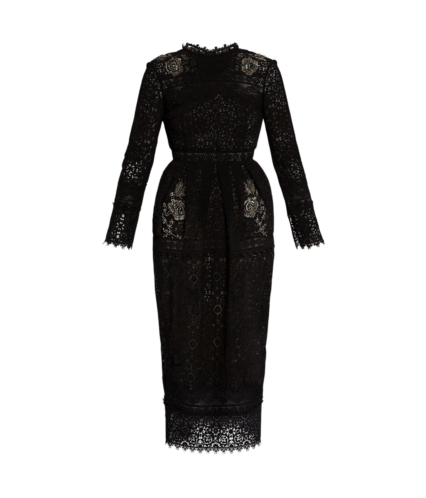 Erdem Embellished Guipure Long Sleeve Midi Dress - Dresses - British Romantic Luxury at Luxury Shoes 