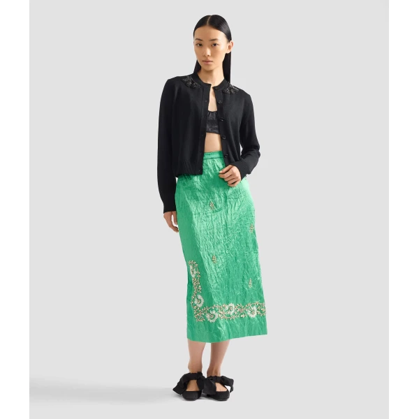 Erdem Embellished Merino Wool Cardigan - Knitwear - British Romantic Luxury at Luxury Shoes 