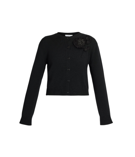 Erdem Embellished Merino Wool Cardigan - Knitwear - British Romantic Luxury at Luxury Shoes 