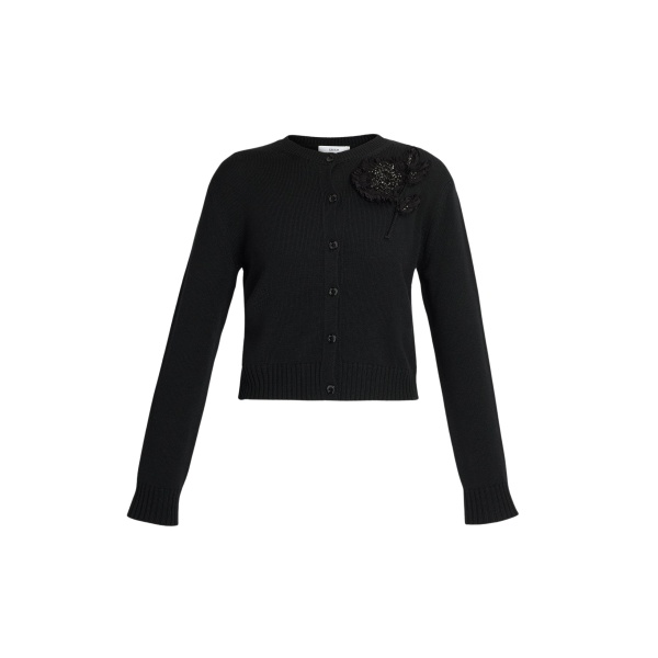 Erdem Embellished Merino Wool Cardigan - Knitwear - British Romantic Luxury at Luxury Shoes 