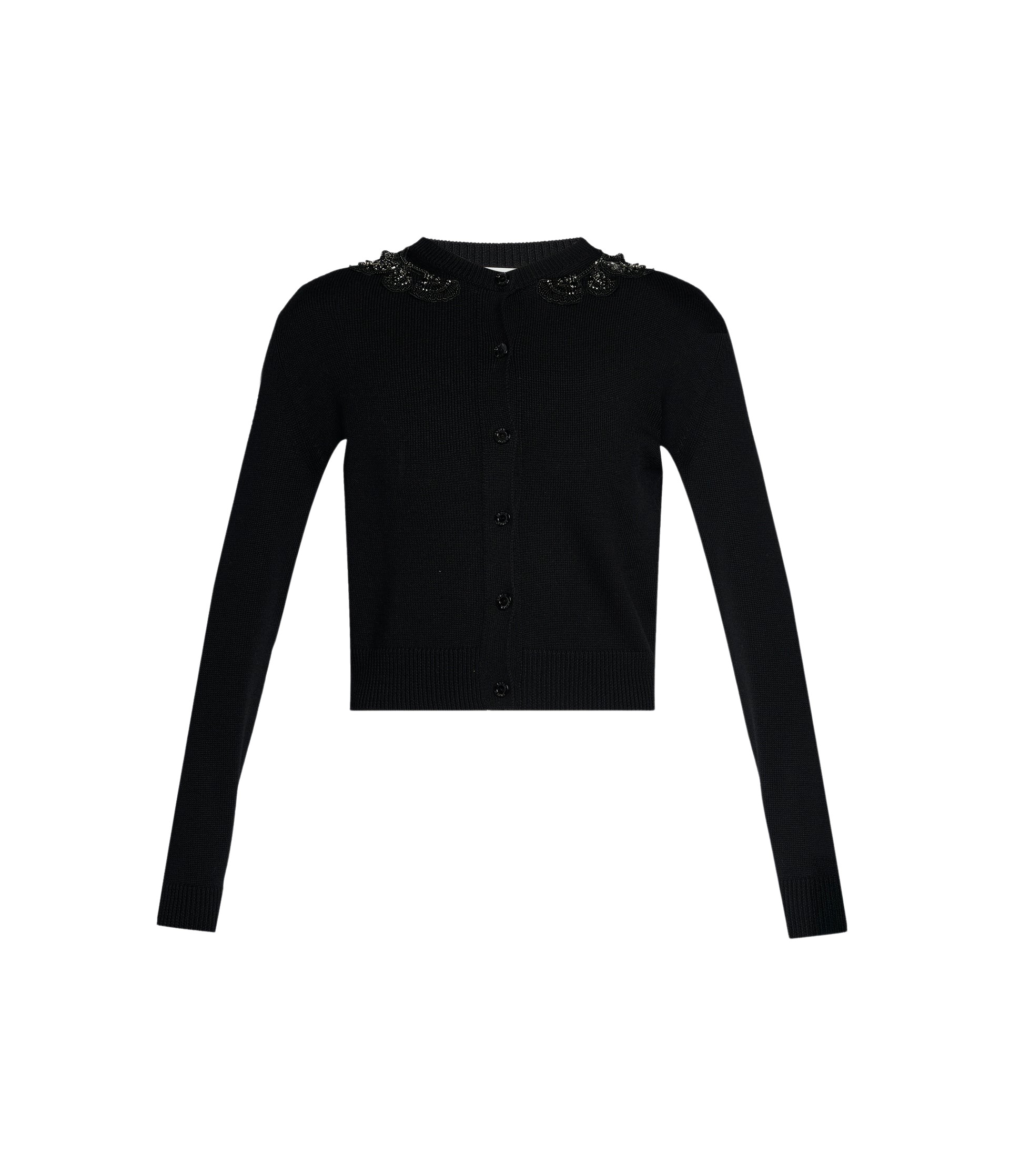 Erdem Embellished Merino Wool Cardigan - Knitwear - British Romantic Luxury at Luxury Shoes 