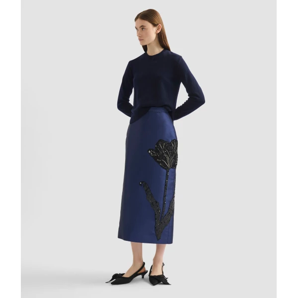 Erdem Embellished Mikado Pencil Skirt - Skirts - British Romantic Luxury at Luxury Shoes 