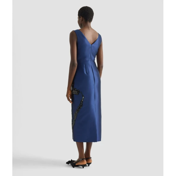 Erdem Embellished Mikado Sleeveless Midi Dress - Dresses - British Romantic Luxury at Luxury Shoes 
