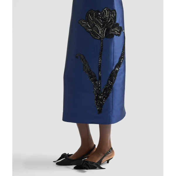 Erdem Embellished Mikado Sleeveless Midi Dress - Dresses - British Romantic Luxury at Luxury Shoes 