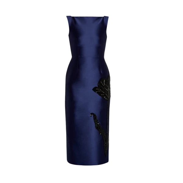 Erdem Embellished Mikado Sleeveless Midi Dress - Dresses - British Romantic Luxury at Luxury Shoes 