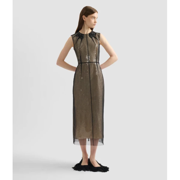 Erdem Embellished Organza Sequin Midi Dress - Dresses - British Romantic Luxury at Luxury Shoes 