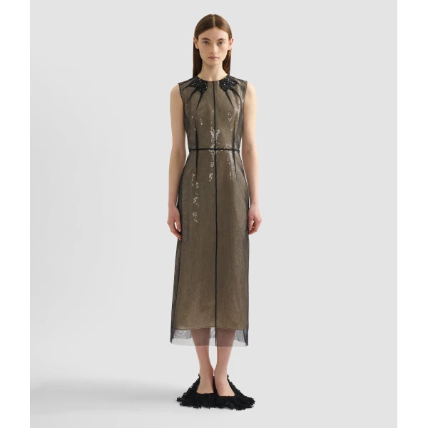 Erdem Embellished Organza Sequin Midi Dress - Dresses - British Romantic Luxury at Luxury Shoes 