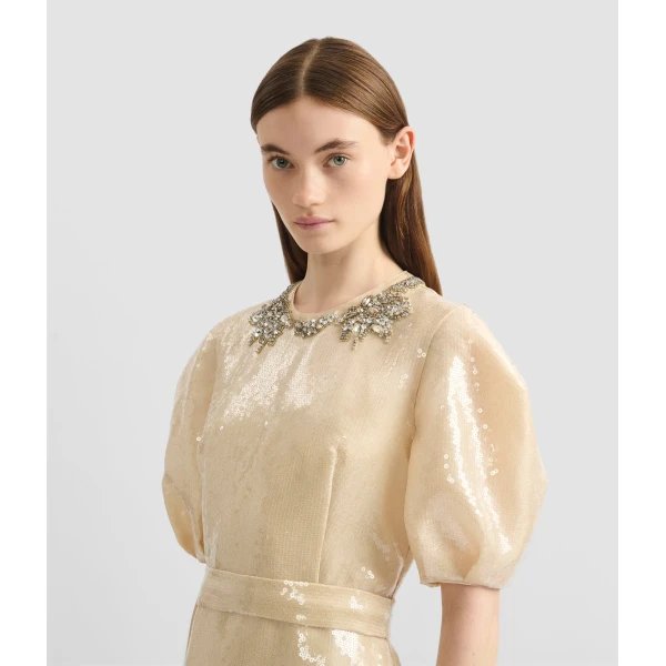 Erdem Embellished Organza Sequin Midi Dress - Dresses - British Romantic Luxury at Luxury Shoes 