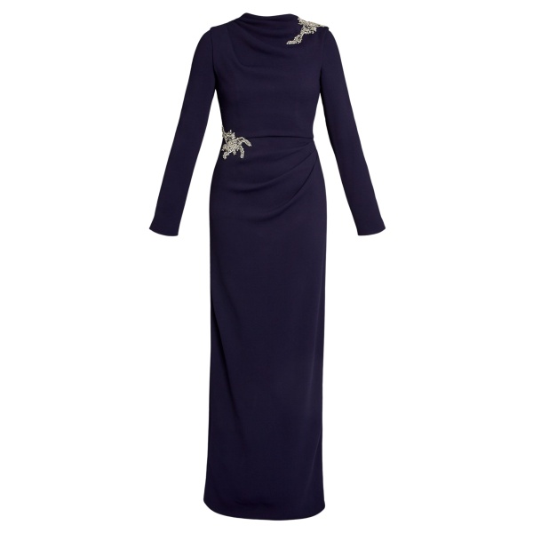 Erdem Embellished Sable Long Sleeve Gown - Dresses - British Romantic Luxury at Luxury Shoes 
