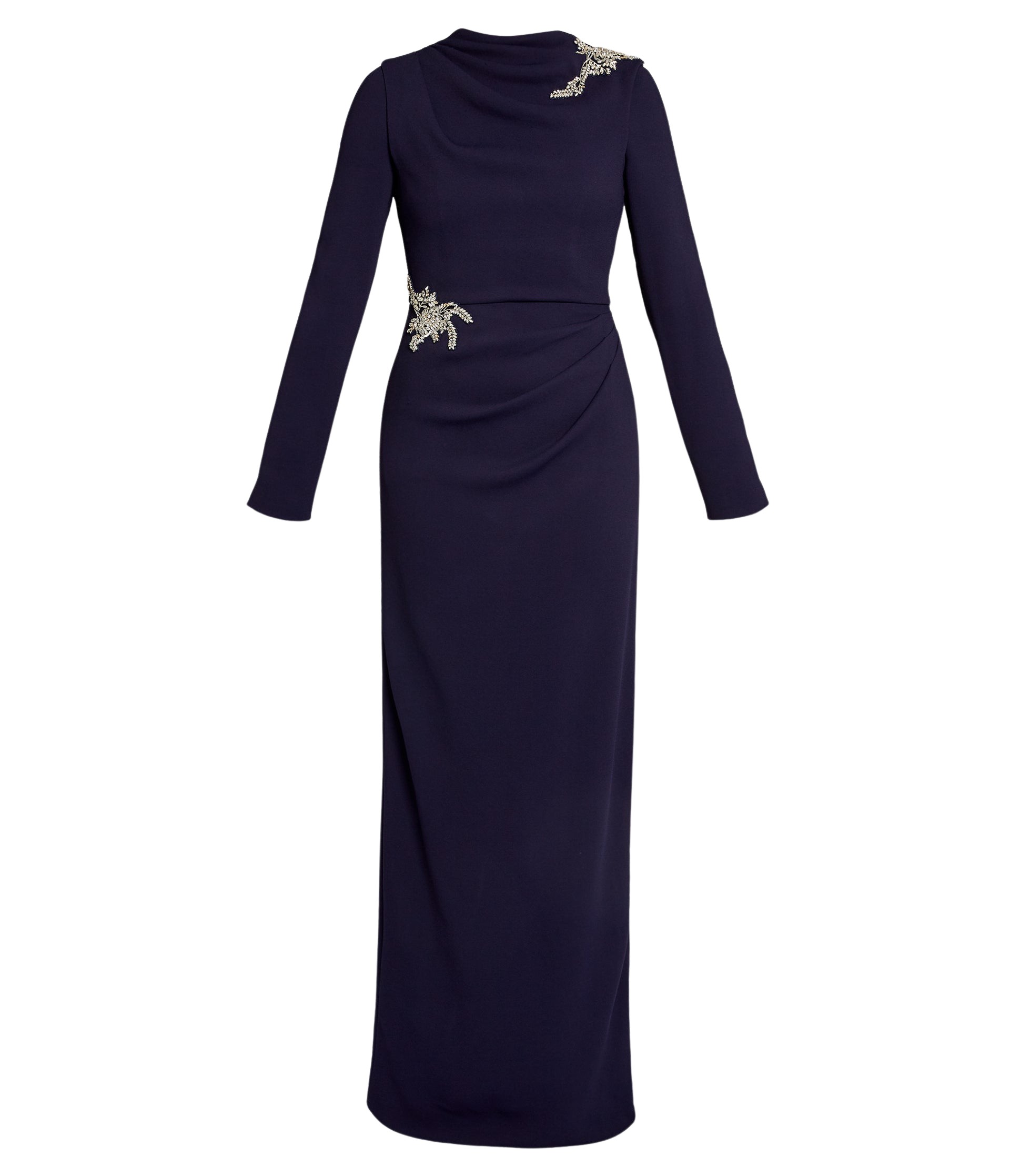 Erdem Embellished Sable Long Sleeve Gown - Dresses - British Romantic Luxury at Luxury Shoes 