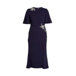 Erdem Embellished Sable Short Sleeve Midi Dress - Dresses - British Romantic Luxury at Luxury Shoes 