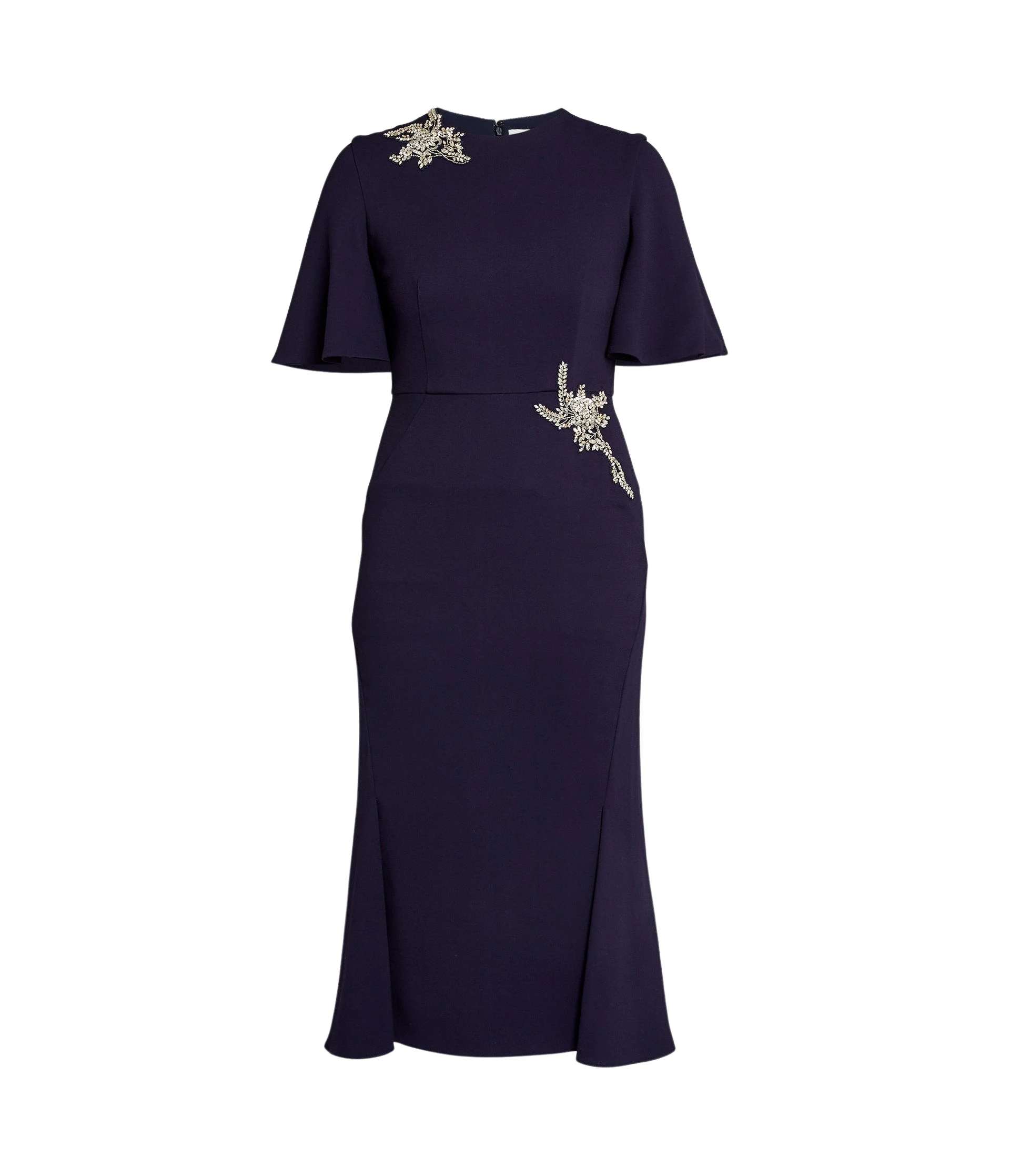Erdem-Embellished-Sable-Short-Sleeve-Midi-Dress-coveti90748_nobg Erdem Embellished Sable Short Sleeve Midi Dress - Dresses - British Romantic Luxury at Luxury Shoes