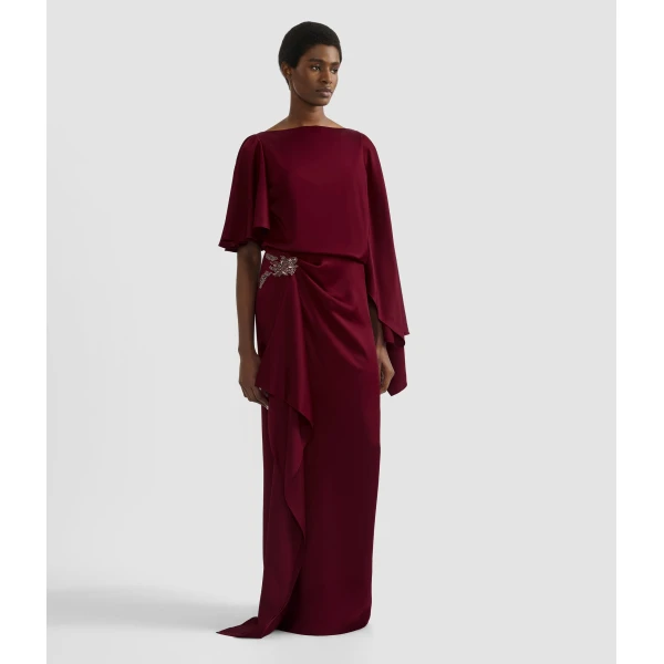 Erdem Embellished Satin Cady Draped Gown - Dresses - British Romantic Luxury at Luxury Shoes 