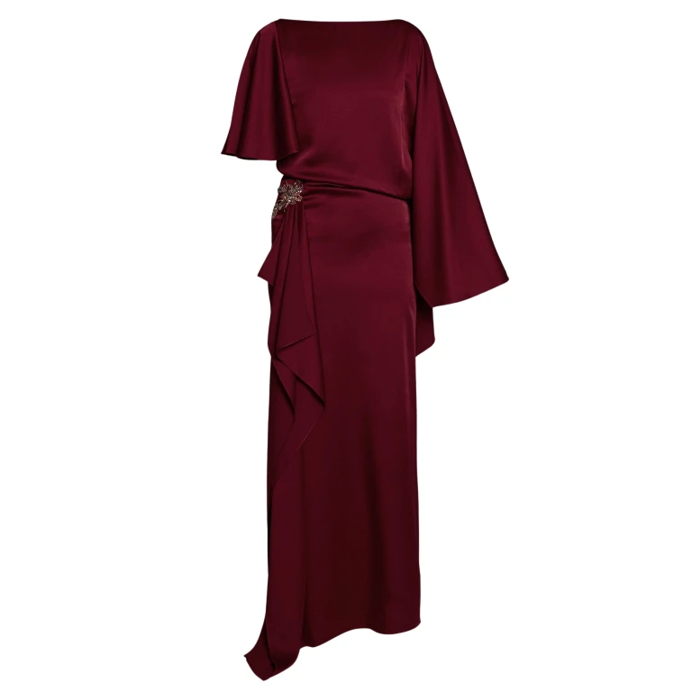 Erdem Embellished Satin Cady Draped Gown - Dresses - British Romantic Luxury at Luxury Shoes 
