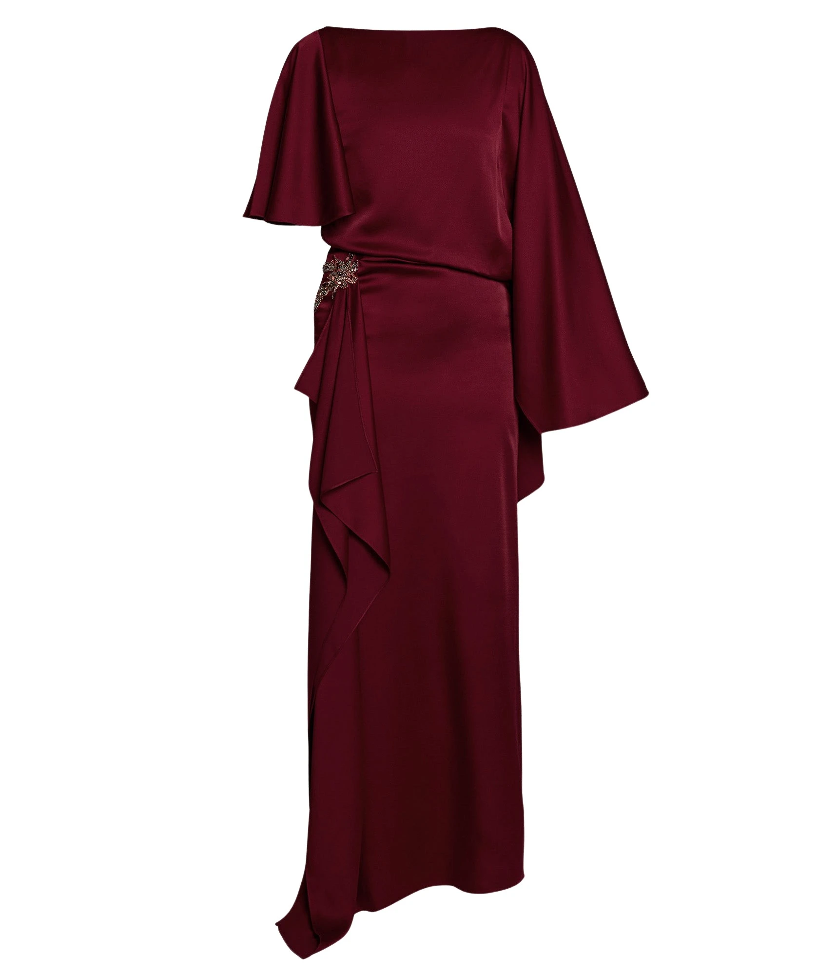 Erdem-Embellished-Satin-Cady-Draped-Gown-coveti-211978_nobg Erdem Embellished Satin Cady Draped Gown - Dresses - British Romantic Luxury at Luxury Shoes