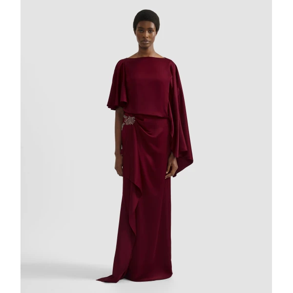 Erdem Embellished Satin Cady Draped Gown - Dresses - British Romantic Luxury at Luxury Shoes 