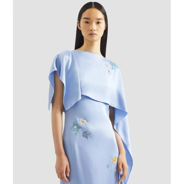 Erdem Embellished Satin Cady Draped Gown - Dresses - British Romantic Luxury at Luxury Shoes 