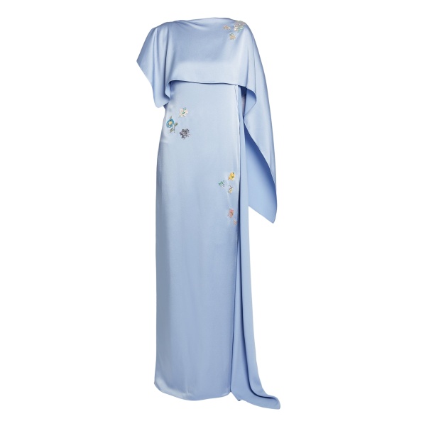 Erdem Embellished Satin Cady Draped Gown - Dresses - British Romantic Luxury at Luxury Shoes 