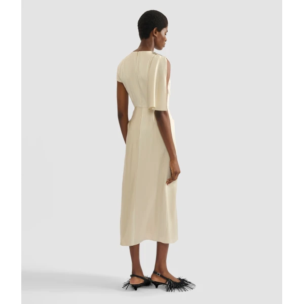 Erdem Embellished Satin Cady Draped Midi Dress - Dresses - British Romantic Luxury at Luxury Shoes 