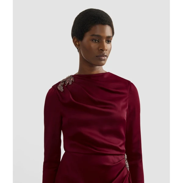 Erdem Embellished Satin Cady Midi Dress - Dresses - British Romantic Luxury at Luxury Shoes 