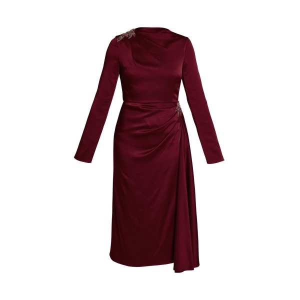 Erdem Embellished Satin Cady Midi Dress - Dresses - British Romantic Luxury at Luxury Shoes 
