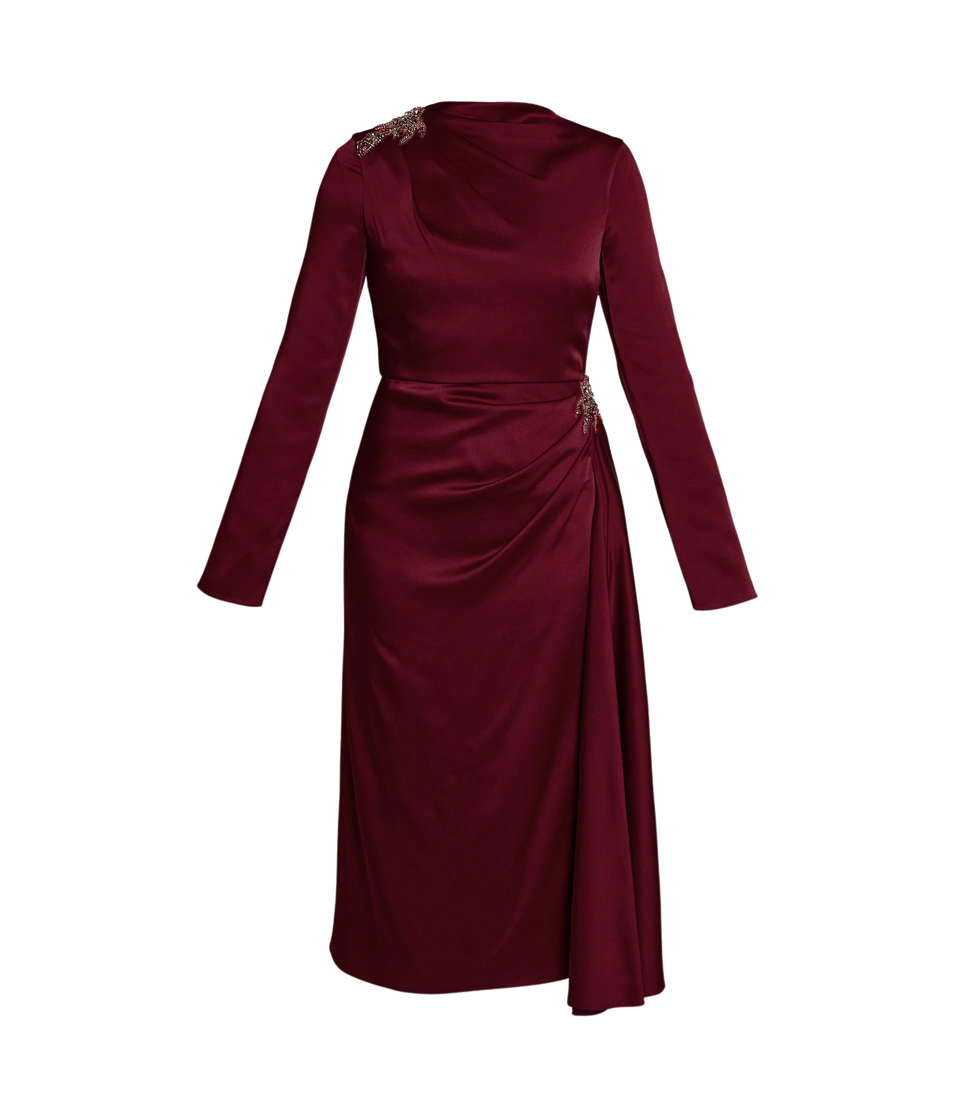 Erdem-Embellished-Satin-Cady-Midi-Dress-coveti59955_nobg Erdem Embellished Satin Cady Midi Dress - Dresses - British Romantic Luxury at Luxury Shoes