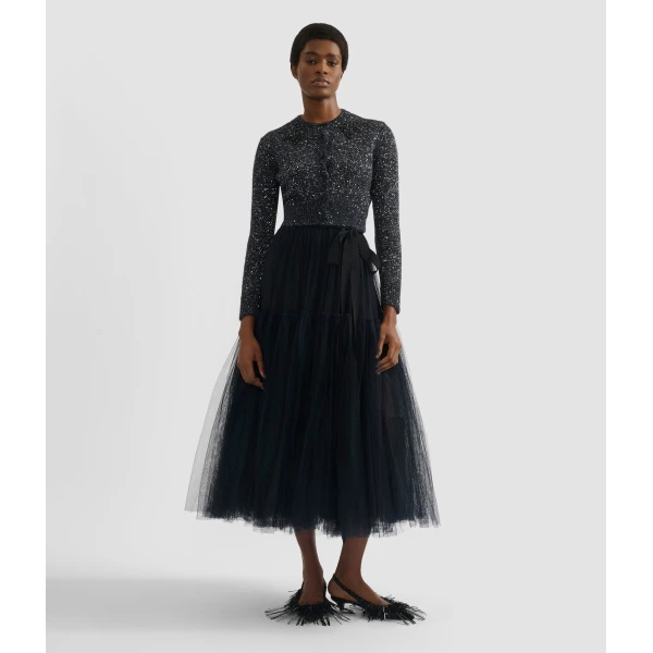 Erdem Embellished Sequin Cropped Cardigan - Knitwear - British Romantic Luxury at Luxury Shoes 