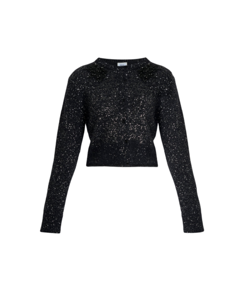 Erdem Embellished Sequin Cropped Cardigan - Knitwear - British Romantic Luxury at Luxury Shoes 