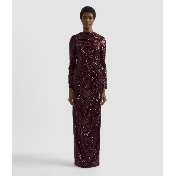 Erdem Embellished Sequin Long Sleeve Gown - Dresses - British Romantic Luxury at Luxury Shoes 