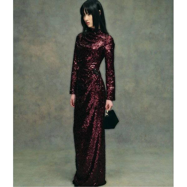 Erdem Embellished Sequin Long Sleeve Gown - Dresses - British Romantic Luxury at Luxury Shoes 