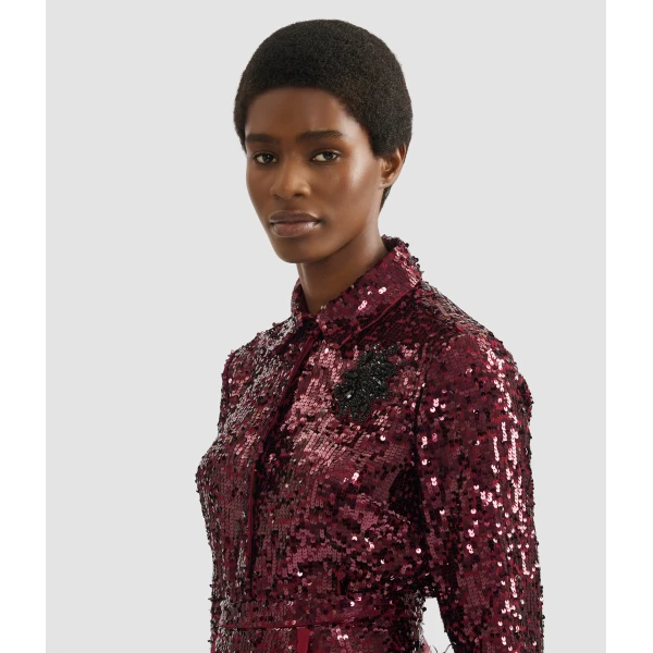 Erdem Embellished Sequin Long Sleeve Shirt - Tops - British Romantic Luxury at Luxury Shoes 