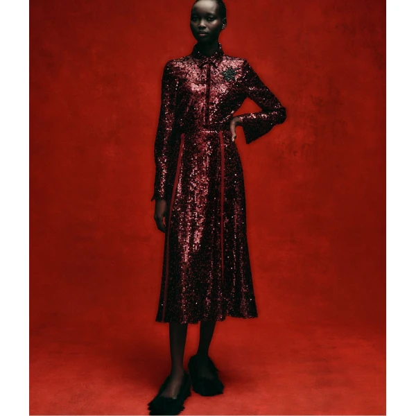 Erdem Sequin A Line Midi Skirt - Skirts - British Romantic Luxury at Luxury Shoes 