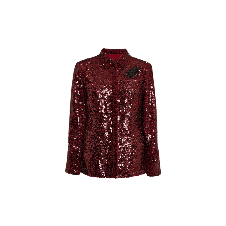 Erdem Embellished Sequin Long Sleeve Shirt - Tops - British Romantic Luxury at Luxury Shoes 