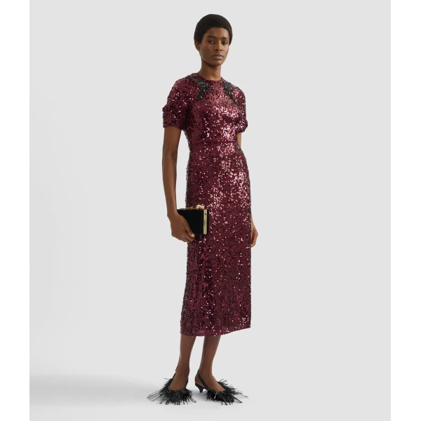 Erdem Embellished Sequin Midi Dress - Dresses - British Romantic Luxury at Luxury Shoes 